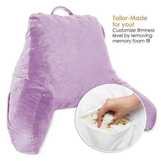 Bed Rest Reading Pillow for Kids & Teens Memory Foam TV Pillow With Arms Support