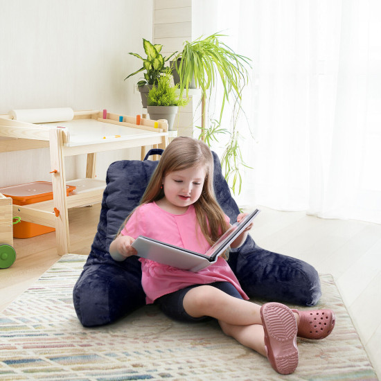 Bed Rest Reading Pillow for Kids & Teens Memory Foam TV Pillow With Arms Support