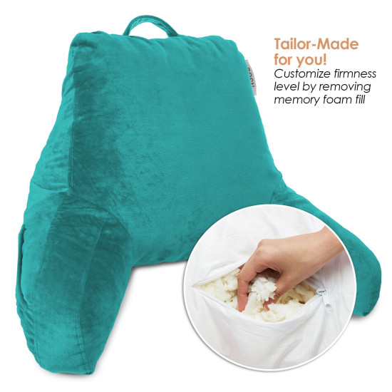 Bed Rest Reading Pillow for Kids & Teens Memory Foam TV Pillow With Arms Support