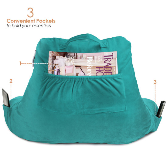 Bed Rest Reading Pillow for Kids & Teens Memory Foam TV Pillow With Arms Support