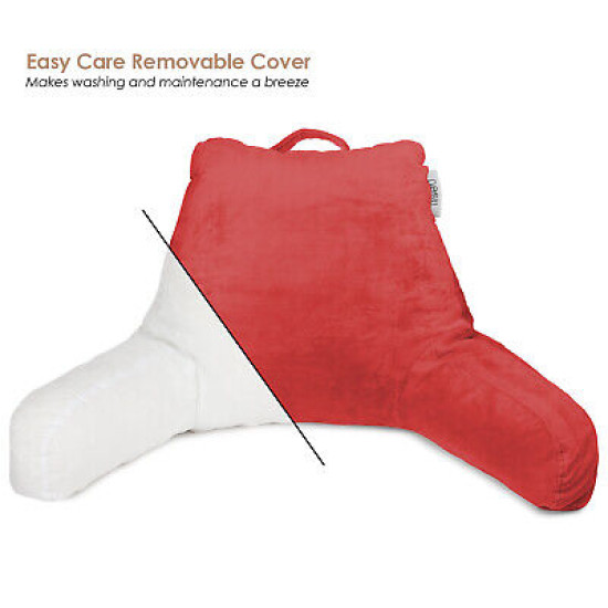 Bed Rest Reading Pillow for Kids & Teens Memory Foam TV Pillow With Arms Support