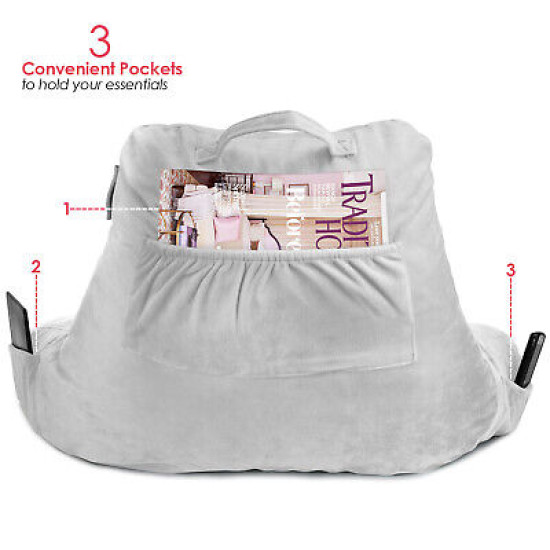 Bed Rest Reading Pillow for Kids & Teens Memory Foam TV Pillow With Arms Support