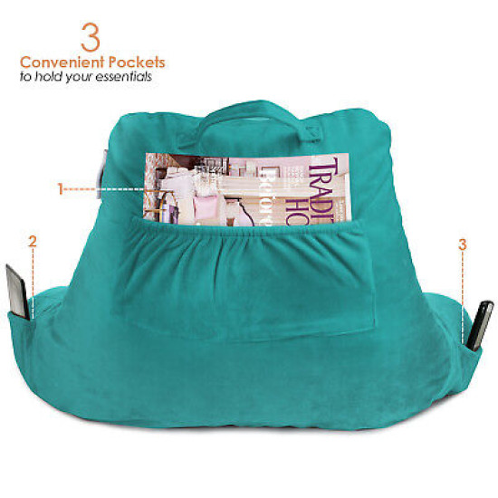 Bed Rest Reading Pillow for Kids & Teens Memory Foam TV Pillow With Arms Support