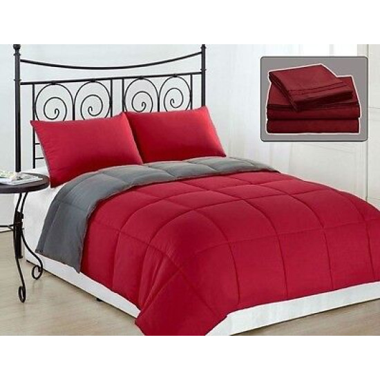 7 PIECE BED IN A BAG - DOWN ALTERNATIVE COMFORTER, SHEETS, PILLOWCASES AND SHAMS