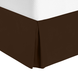 Luxury Pleated Tailored Bed Skirt - 14” Drop Dust Ruffle, Cal King - Chocolate