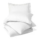 Duvet Cover Set Soft Brushed Comforter Cover W/Pillow Sham, White - Cal King