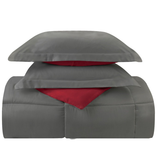 3 Piece Reversible Down Alternative Comforter Set - Comforter with Shams
