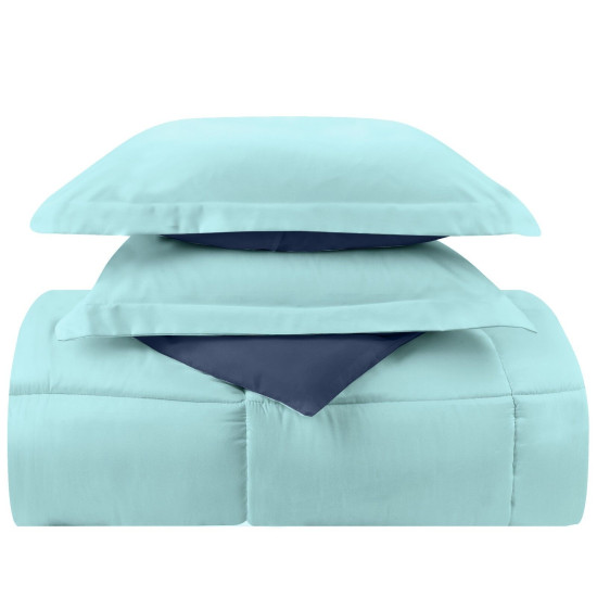 3 Piece Reversible Down Alternative Comforter Set - Comforter with Shams