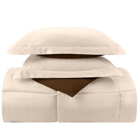 3 Piece Reversible Down Alternative Comforter Set - Comforter with Shams