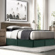 Luxury Pleated Tailored Bed Skirt - 14” Drop Dust Ruffle, Twin - Hunter Green