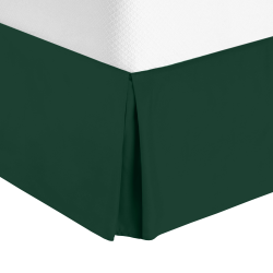 Luxury Pleated Tailored Bed Skirt - 14” Drop Dust Ruffle, Cal King -Hunter Green
