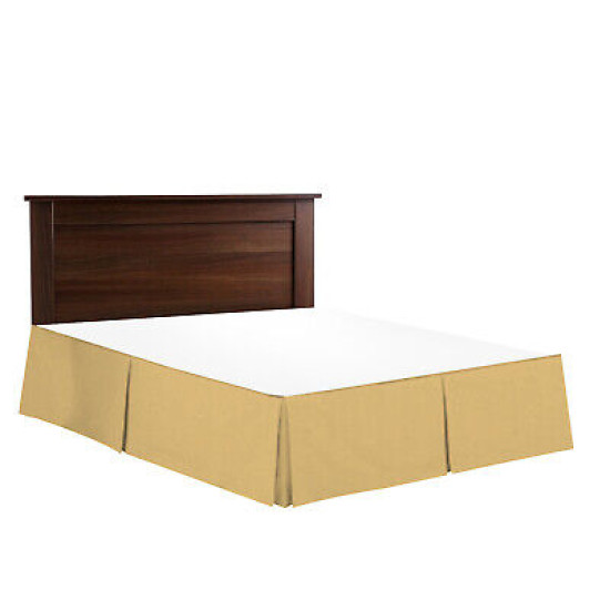 Solid Luxury Pleated Tailored Bed Skirt - 14” Drop Dust Ruffle, Twin XL - Camel