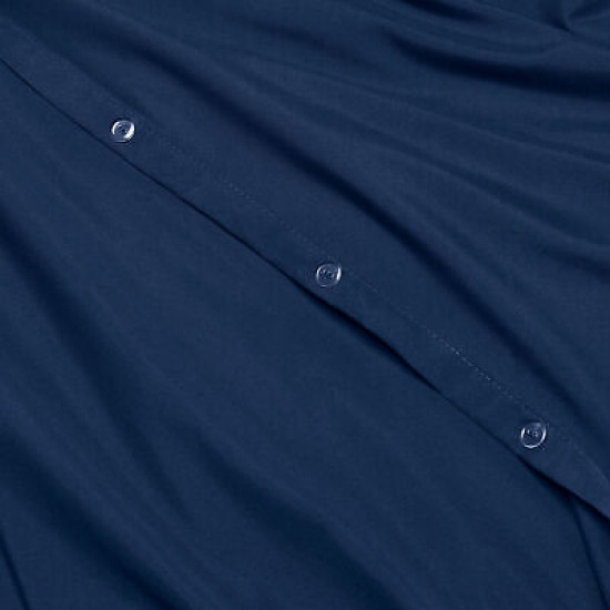 Duvet Cover Set Soft Brushed Comforter Cover W/Pillow Sham, Navy - Queen