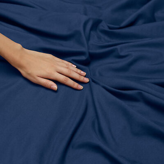 Duvet Cover Set Soft Brushed Comforter Cover W/Pillow Sham, Navy - Queen