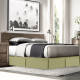 Premium Luxury Pleated Tailored Bed Skirt - 14” Drop Dust Ruffle, Twin XL - Sage