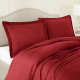 Duvet Cover Set Soft Brushed Comforter Cover W/Pillow Sham, Burgundy - Full
