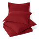 Duvet Cover Set Soft Brushed Comforter Cover W/Pillow Sham, Burgundy - Full