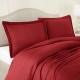 Duvet Cover Set Soft Brushed Comforter Cover W/Pillow Sham, Burgundy - Full