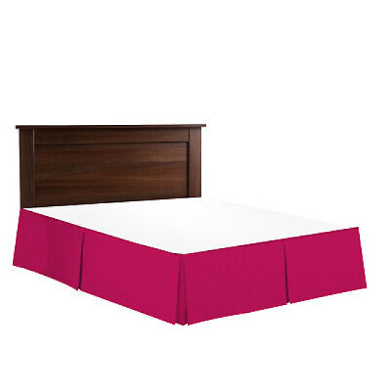 Hotel Luxury Pleated Tailored Bed Skirt - 14” Drop Dust Ruffle, Twin - Hot Pink