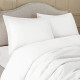 Duvet Cover Set Soft Brushed Comforter Cover W/Pillow Sham, White - Full