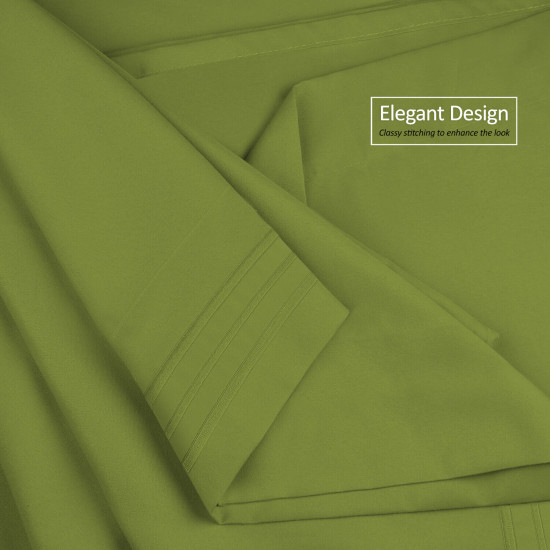 Premium Luxury Pleated Tailored Bed Skirt - 14” Drop Dust Ruffle, Twin - Yellow