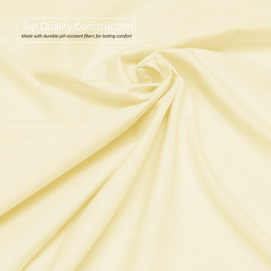 Premium Luxury Pleated Tailored Bed Skirt - 14” Drop Dust Ruffle, Twin - Yellow