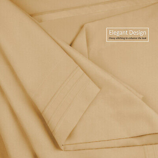 Premium Luxury Pleated Tailored Bed Skirt - 14” Drop Dust Ruffle, Twin - Yellow