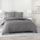 Duvet Cover Set Soft Brushed Comforter Cover W/Pillow Sham, Gray - Cal King