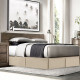 Solid Luxury Pleated Tailored Bed Skirt - 14” Drop Dust Ruffle, Full-Cream Beige