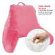 Soft Foam Reading Pillow, TV & Bed Rest Pillow, Arms Support With Pockets - Pink