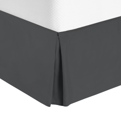 Solid Luxury Pleated Tailored Bed Skirt - 14” Drop Dust Ruffle, Cal King - Gray
