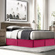 Luxury Pleated Tailored Bed Skirt - 14” Drop Dust Ruffle, Cal King - Hot Pink