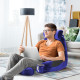 Large Reading & TV Bed Rest Pillow +2 Neck & Lumbar Pillows, W/Pocket-Royal Blue
