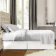 Premium Luxury Pleated Tailored Bed Skirt - 14” Drop Dust Ruffle, Twin XL -White
