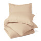 Duvet Cover Set Soft Brushed Comforter Cover W/Pillow Sham, Taupe - Full