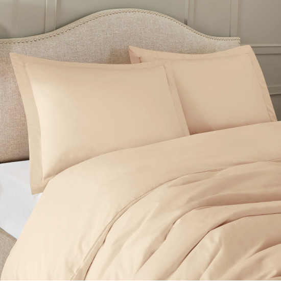 Duvet Cover Set Soft Brushed Comforter Cover W/Pillow Sham, Taupe - Full