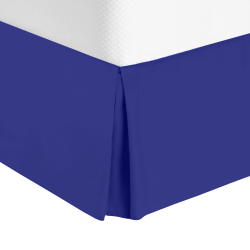 Hotel Luxury Pleated Tailored Bed Skirt - 14” Drop Dust Ruffle, King -Royal Blue
