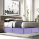 Luxury Pleated Tailored Bed Skirt - 14” Drop Dust Ruffle, Cal King - Lavender