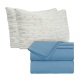 Set of 4 Piece Hotel Luxury Bed Sheet Set and 2 Hypoallergenic Bamboo Pillows