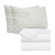Set of 4 Piece Hotel Luxury Bed Sheet Set and 2 Hypoallergenic Bamboo Pillows