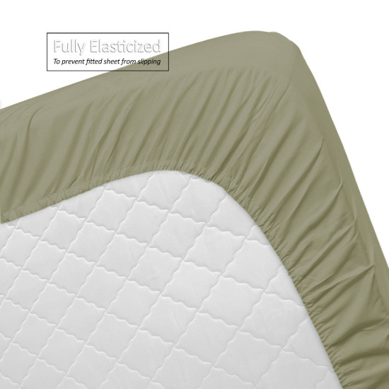 Set of 4 Piece Hotel Luxury Bed Sheet Set and 2 Hypoallergenic Bamboo Pillows