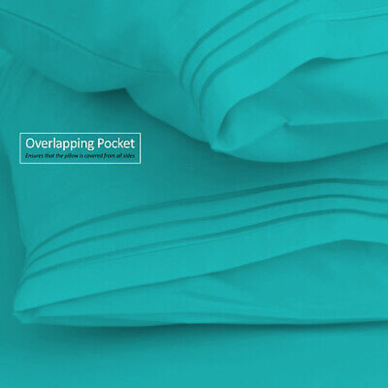 Set of 4 Piece Hotel Luxury Bed Sheet Set and 2 Hypoallergenic Bamboo Pillows