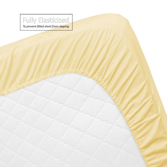 Set of 4 Piece Hotel Luxury Bed Sheet Set and 2 Hypoallergenic Bamboo Pillows
