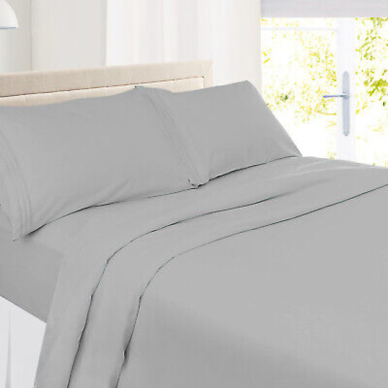 Set of 4 Piece Hotel Luxury Bed Sheet Set and 2 Hypoallergenic Bamboo Pillows