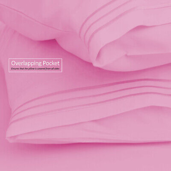 Set of 4 Piece Hotel Luxury Bed Sheet Set and 2 Hypoallergenic Bamboo Pillows