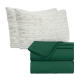Set of 4 Piece Hotel Luxury Bed Sheet Set and 2 Hypoallergenic Bamboo Pillows