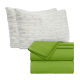 Set of 4 Piece Hotel Luxury Bed Sheet Set and 2 Hypoallergenic Bamboo Pillows
