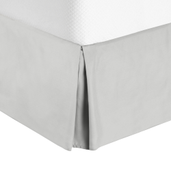 Hotel Luxury Pleated Tailored Bed Skirt - 14” Drop Dust Ruffle, Twin XL - Silver
