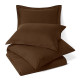 Duvet Cover Set Soft Brushed Comforter Cover W/Pillow Sham, Chocolate - King