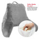 Super Soft Reading Pillow, TV & Bed Rest Pillow, Arms Support With Pockets -Gray